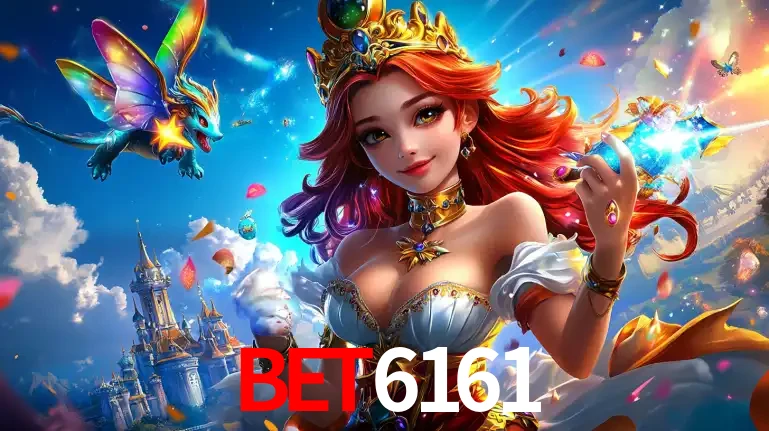 A princesa de um reino de fantasia mágico, com seu pequeno dragão, apresentando um mundo de prêmios encantados nos jogos de caça-níqueis do cassino BET6161.